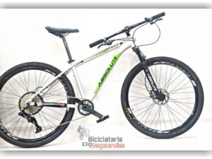 BICICLETA MASC ABSOLUTE WILD TAM 17 1X12M HIDRAULICO CINZA/ VERDE NEON 29